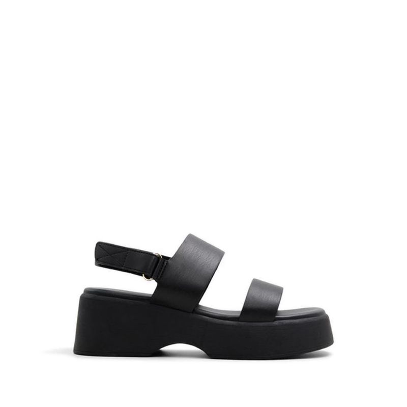 THILDA WEDGE SANDALS - BLACK