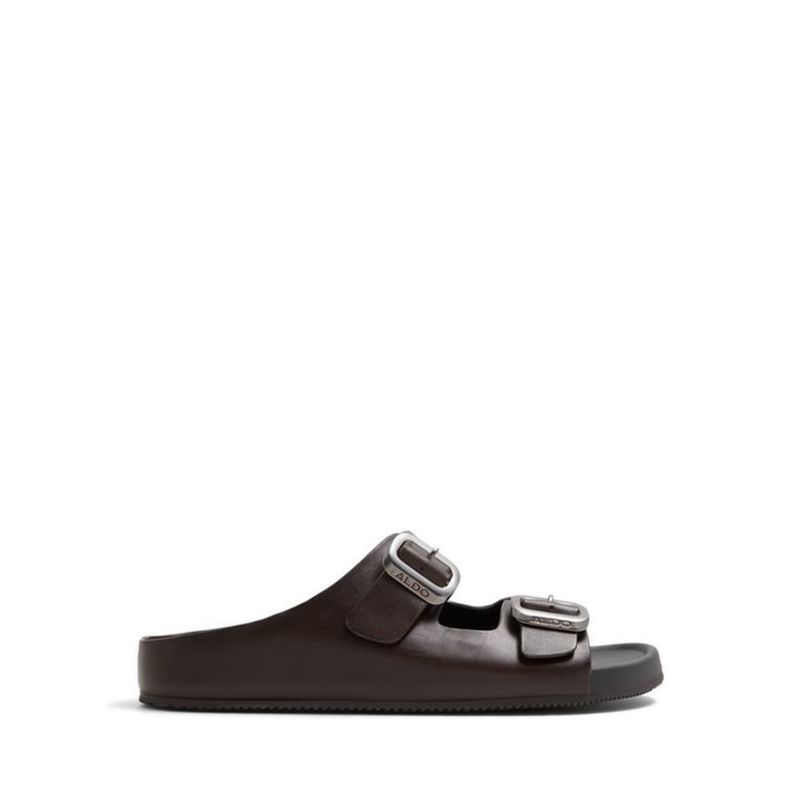 KENNEBUNK FLAT SANDALS - DARK BROWN