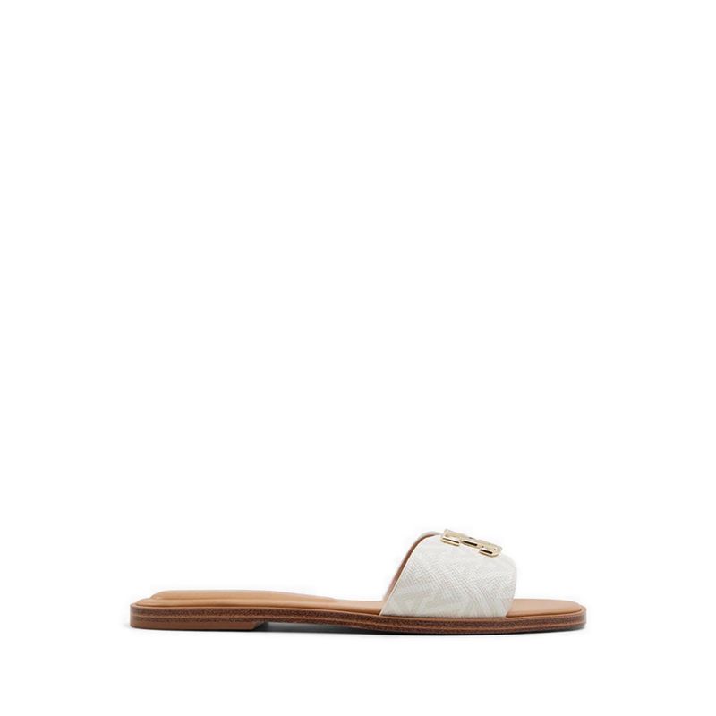 DAMIANA FLAT SANDALS - WHITE/BONE