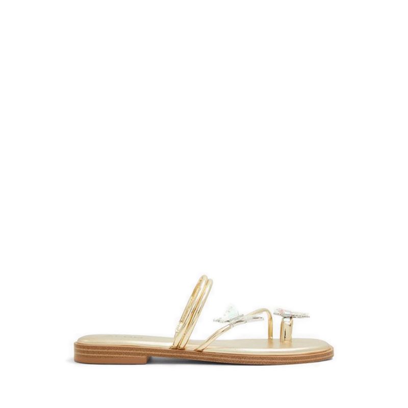 GLASSWING FLAT SANDALS - GOLD