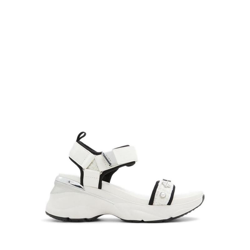 EULALIA WEDGE SANDALS - WHITE/BLACK