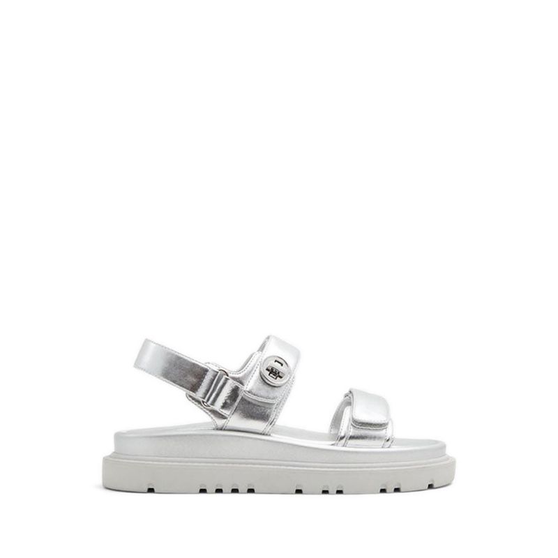 LINETTE FLAT SANDALS - SILVER