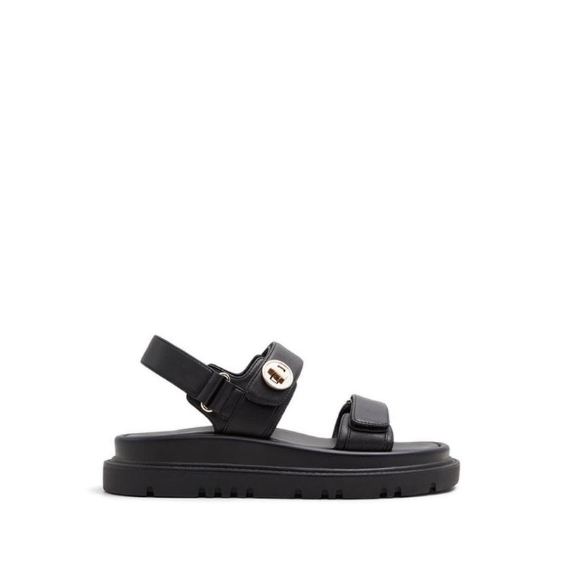 LINETTE FLAT SANDALS - BLACK