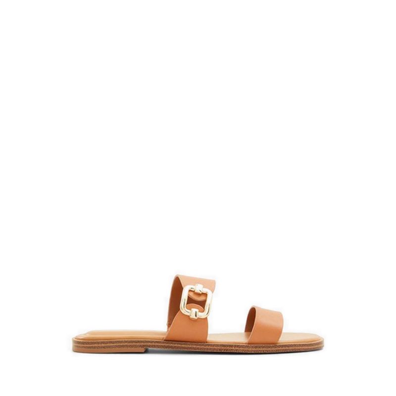 MIRYHAR FLAT SANDALS - MEDIUM BROWN