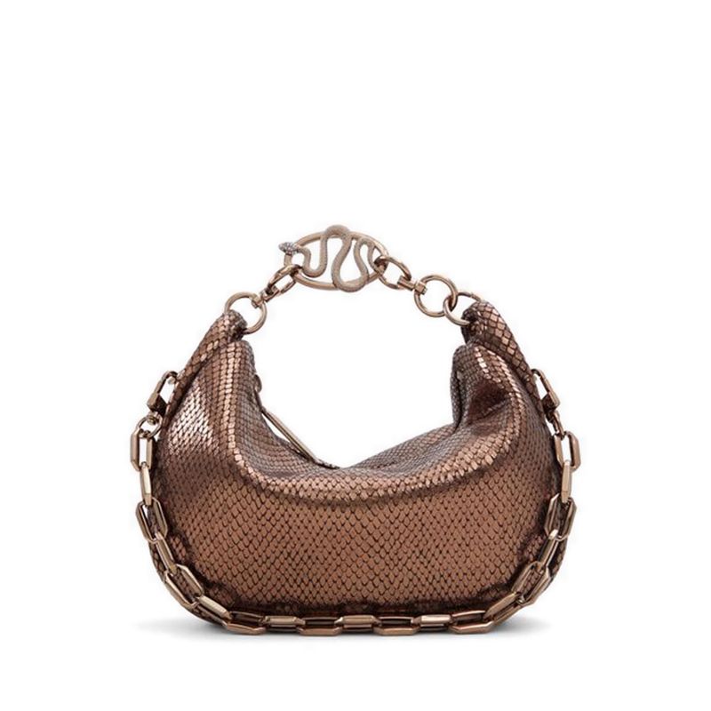 PYTHON SHOULDER BAG - BRONZE