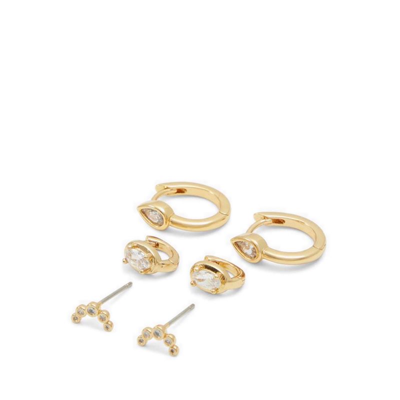 DELLAA EARRINGS - GOLD/CLEAR MULTI