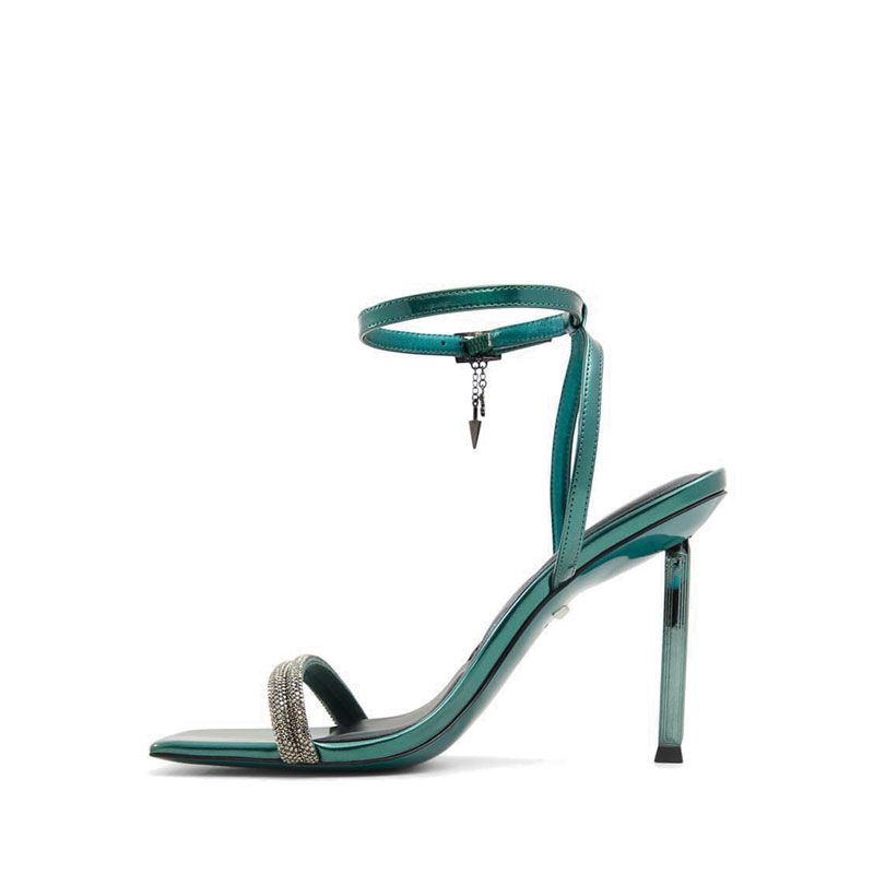 BEWITCHING HEELED SANDALS - DARK GREEN