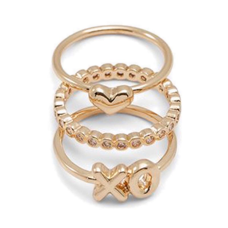 SWEETYHEART RINGS - GOLD/CLEAR MULTI